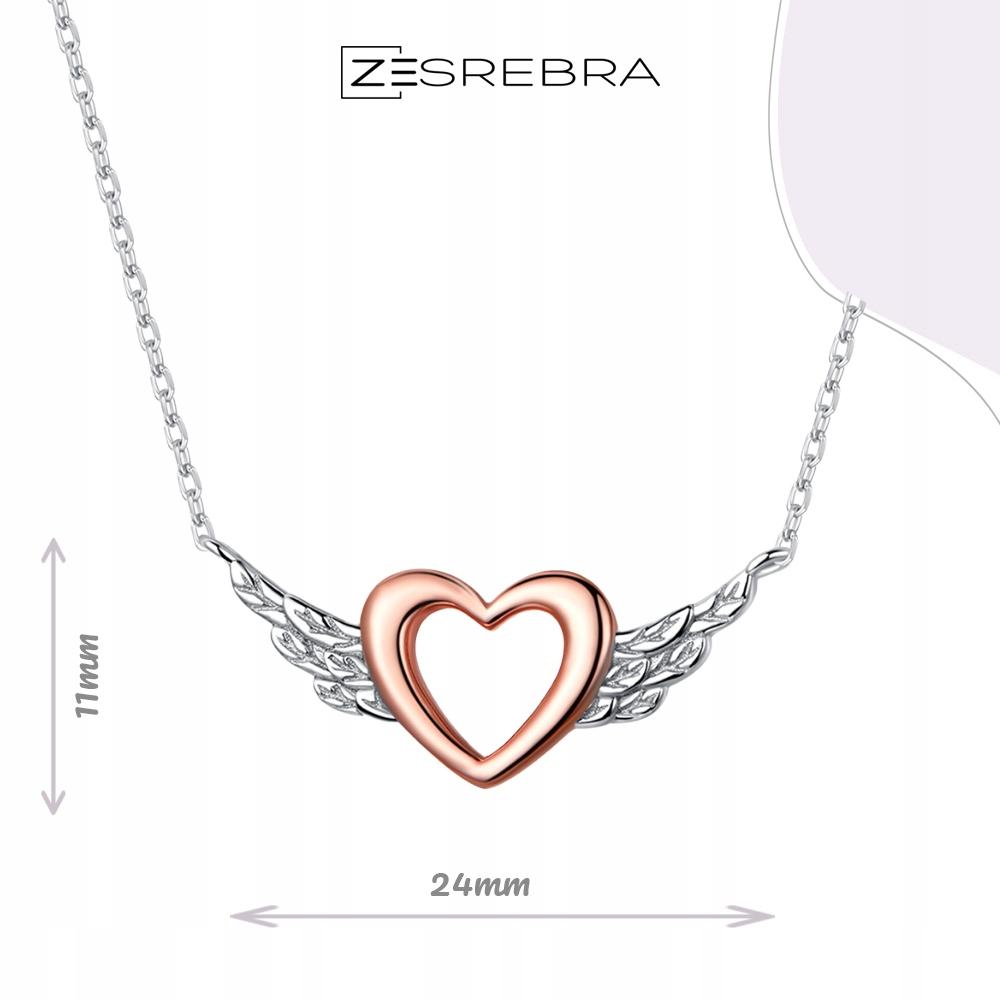 Chain Pr 925 With -Plated Heart Wings Heart Pendant