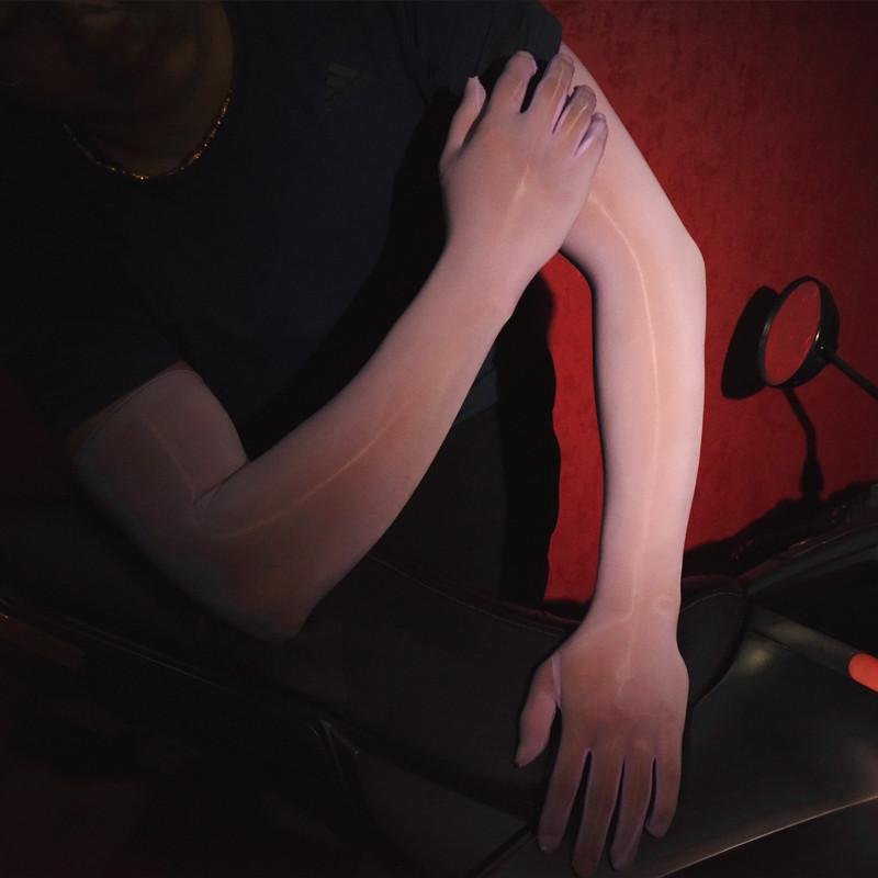 Sexy Gay Man Elasticity Smooth Oil Shiny Solid Long Stockings Gloves Multicolor Cosplay Drive Stage Performance Pole Dancing