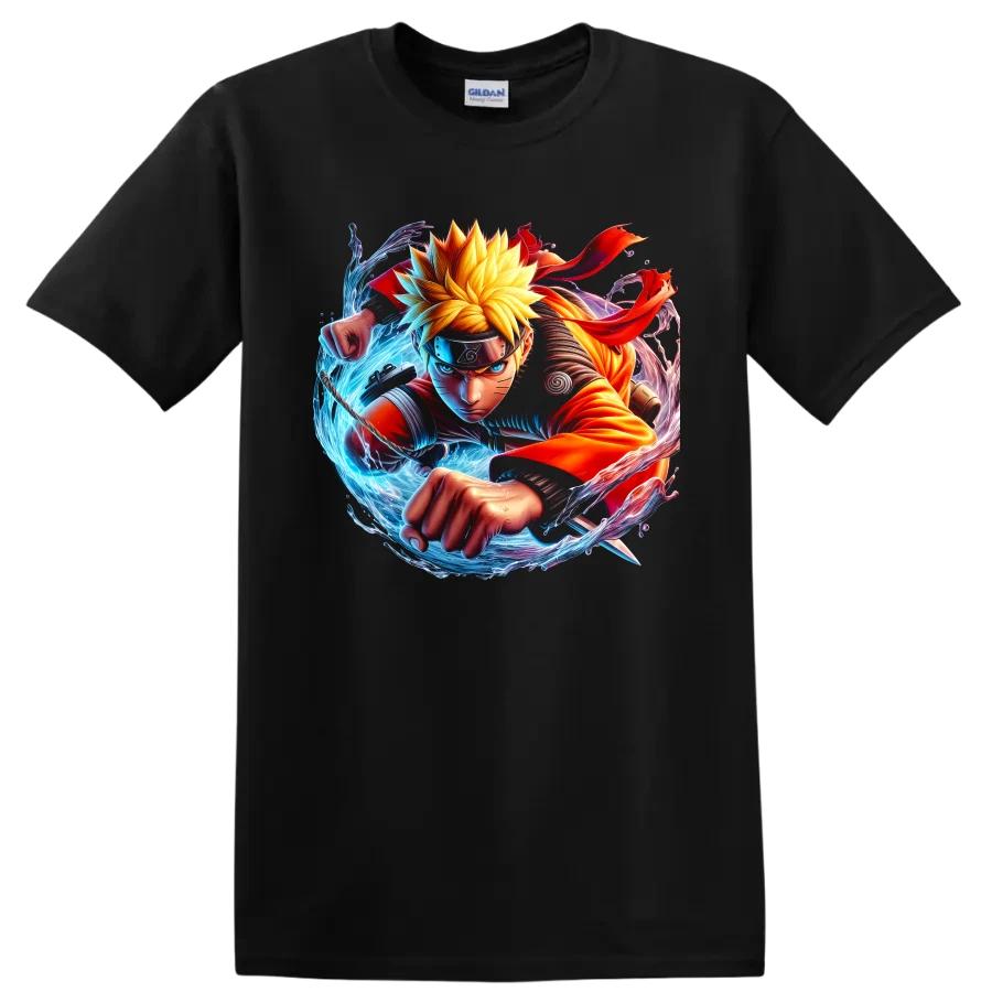 Uzumaki T Shirt Shippuden Anime Ninja Action Graphic Tee Gift Water Fire