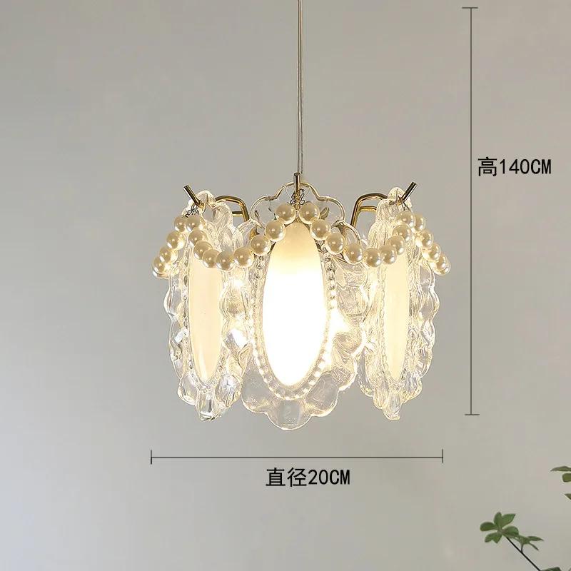 Люстра из перьев и жемчуга во французском стиле, в деревенском стиле, романтическая, красивая, подвесная лампа у кровати в главной спальне, минималистичный ретро-светильник