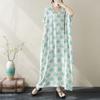 2024 Plus Size Dress Women Summer V-Neck Sundress Bohemian Floral Print Loose Big Oversize Maxi Dress 5498