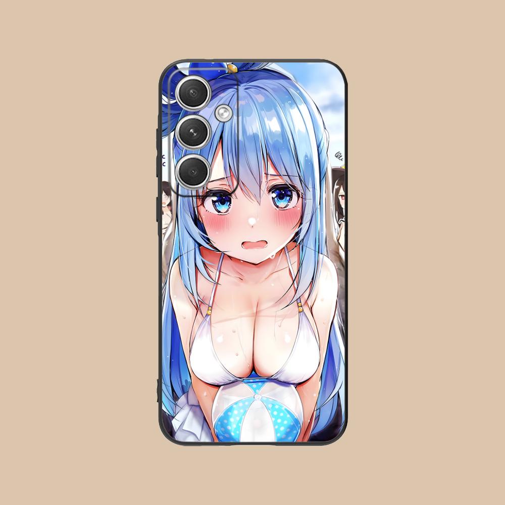 Konosuba Аква Матовый ТПУ Чехол для Мобильного Телефона для Samsung Galaxy S26 S25 S24 S23 S22 S21 S20 Note20 Plus FE Ultra Цветной Чехол