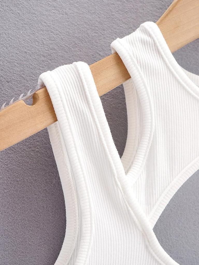 Лето, Новое поступление, женские однотонные сексуальные повседневные топы из 2 предметов, майки для женщин