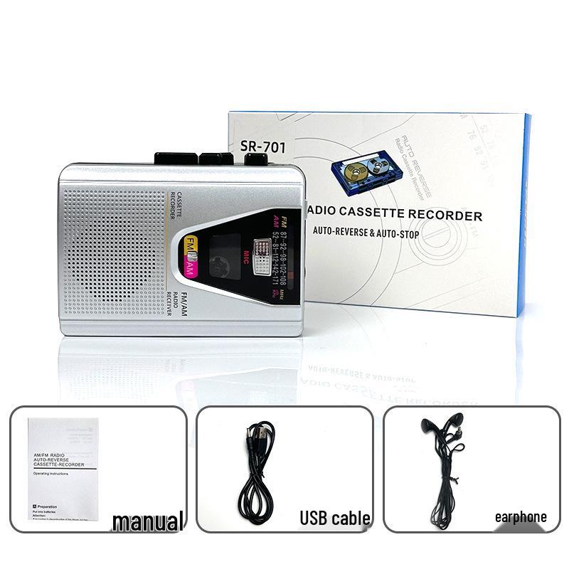 Портативный кассетный плеер Walkman со встроенным динамиком и многодиапазонным радио для прослушивания и воспроизведения на английском языке. Идеально подходит для студентов.