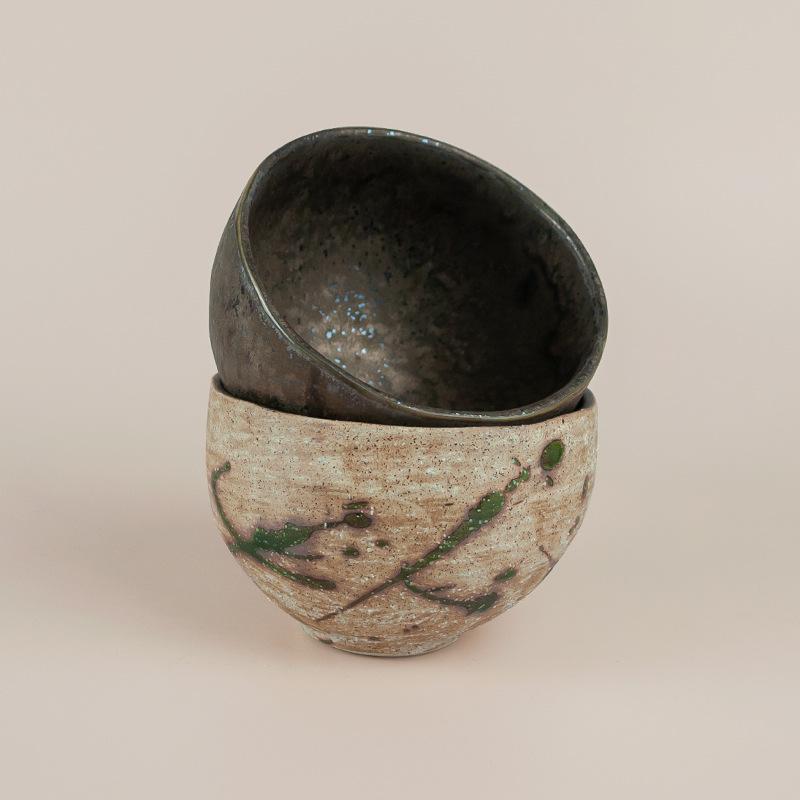 Light Luxury Coarse Pottery Bowls, Heat-Resistant, Modern Simplicity Household Dinnerware Sets, Ceramic Retro Rice Noodle Bowl S