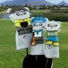 Cute Golf Headcover Golf Club Head Cover For Driver Fairway Hybrid Putter PU Leather Protector Wood Covers Golf Accessories