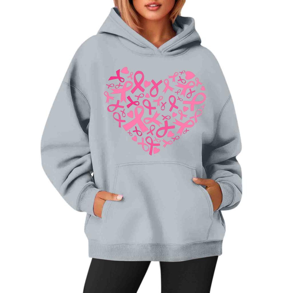 Women's Round-Neck Long-Sleeved Printed Top Hooded Sweatshirt