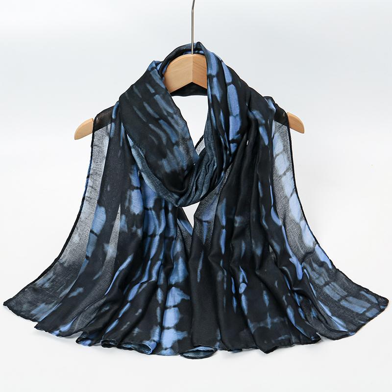 1 шт. Хиджаб с акварельным принтом Женский Богемный Мягкий Ислам Рамадан Мусульманские хиджабы Фуляр Женский Шаль Обертывание Шарф Головной платок