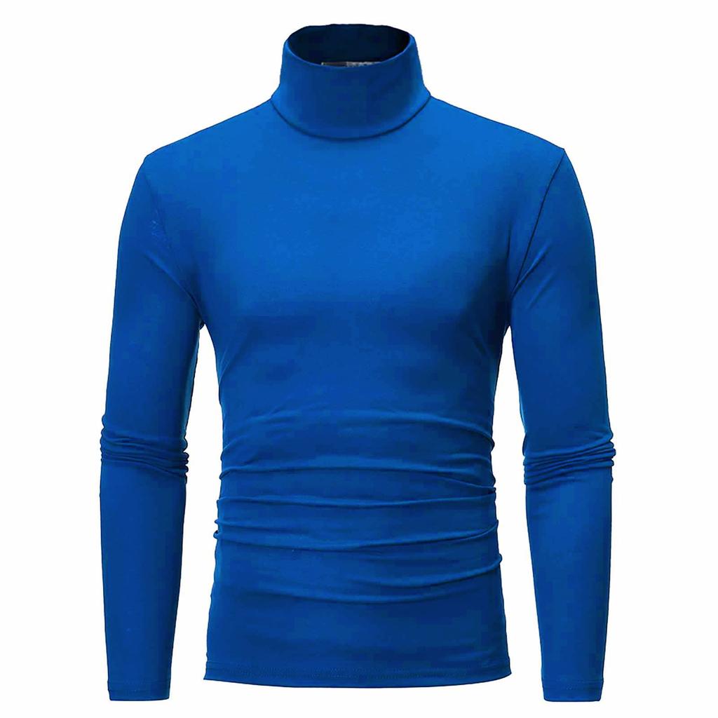 Men's Autumn Winter Turtleneck Long Sleeve Slim Pullover Sweater Blouse Top