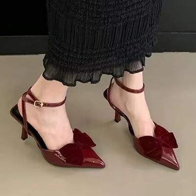 Босоножки на высоком каблуке с бантом, женские, с острым носком, элегантные, новые летние, сексуальные, свадебные туфли-лодочки, дизайнерская обувь De Dress Zapatillas