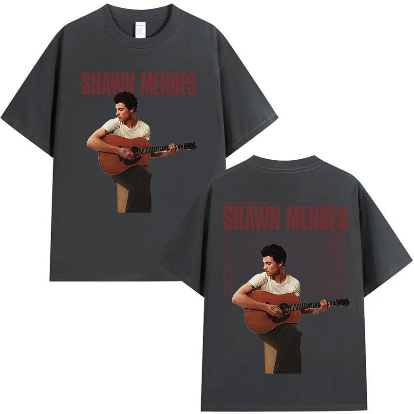 Singer Shawn Mendes Tour 2025 Album Graphic T-Shirt Men Fashion High Quality Cotton T Shirts Hip Hop Gothic Short Sleeve T Shirt