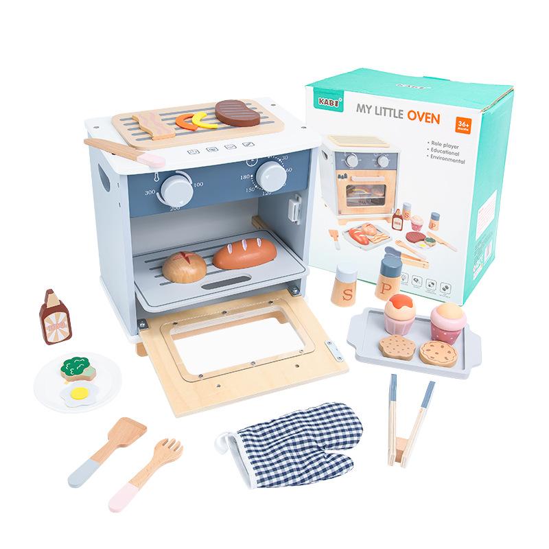 Children's Early Education Educational Simulation Play-house Microwave Oven Bread Baking Dessert Package Kitchen Wooden Toys