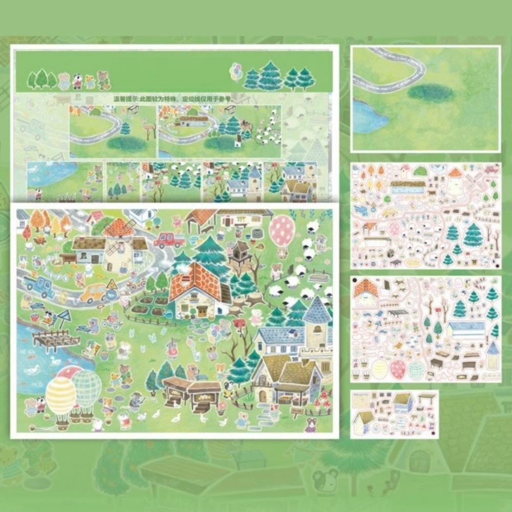 Self-Adhesive Mini Landscape Stickers Forest Town 3D DIY Stickers NEW Stacking Stickers Home Decor