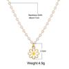 Cute Oil Flower Trendy Jewellery Pendant Choker Imitation Pearl Chain White Daisy Necklace