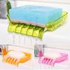 Suction Cup Water Draining Soap Dish Tray Sponge Holder for Bathroom Kitchen