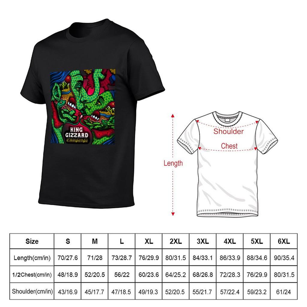 King Gizzard and the Lizard Wizard Арт Рисунок Футболка спортивные фанаты кавайная одежда однотонные черные футболки мужские