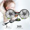 USB 5V автоматический вентилятор с двумя головками на присоске для автомобиля, вращение на 360 градусов, регулируемый, 3 скорости для приборной панели грузовика RV