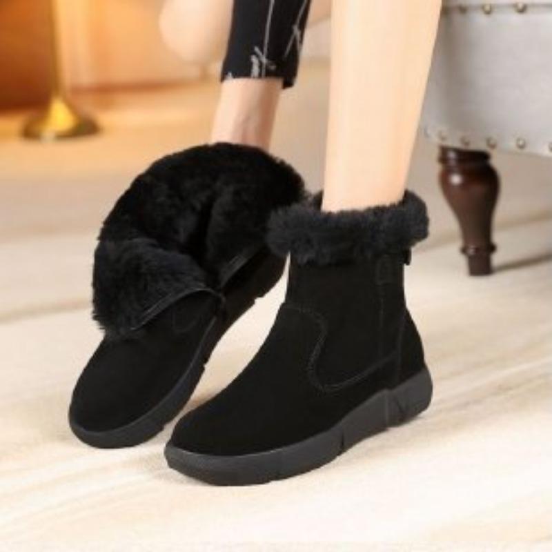 New Style Snow Boots, Thickened Mid-calf Boots, Cotton Shoes with Sponge Soles and Women's Shoes
