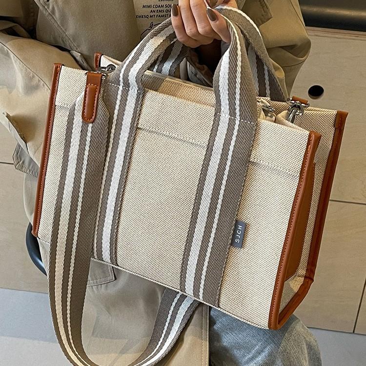 Canvas Bag Women's Tote Bag Large Capacity Autumn and Winter Messenger New Versatile Shoulder Bag Portable Commuter Bag