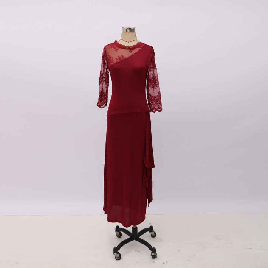 Женское длинное кружевное платье с круглым вырезом, свадебное платье