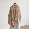 New Brand Elegance Two-Sided Print Scarf Soft Warm Fringe Pashmina Shawl Autumn and Winter Outdoor Coldproof Windproof Blanket