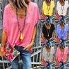Summer Candy Color V-neck Short Sleeved T-shirt Base Shirt Women's Clothing