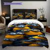 Minions Blue Background Threepiece Set 1 Duvet Cover 2 Pillowcase Without Core Duvet Cover And Pillowcase Bedding Set Soft And Comfortable