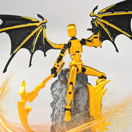 3D Printed Robot Action Figure with Accessories Movable Joints Demon