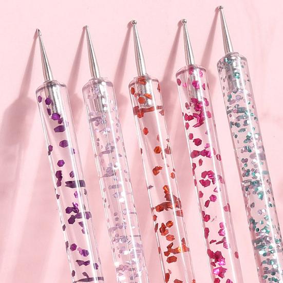 5Pcs/Set Nail Pen Long Lifespan Easy To Use Acrylic Double-Head Nail Art Drawing Liner for Beauty