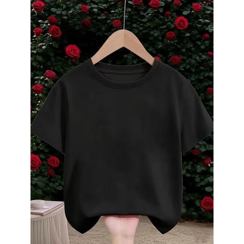 European sizes Short Sleeve T-Shirt for Boys And Girls, with Sailboat And Sun Print - Soft And Breathable Crew Neck Shirt