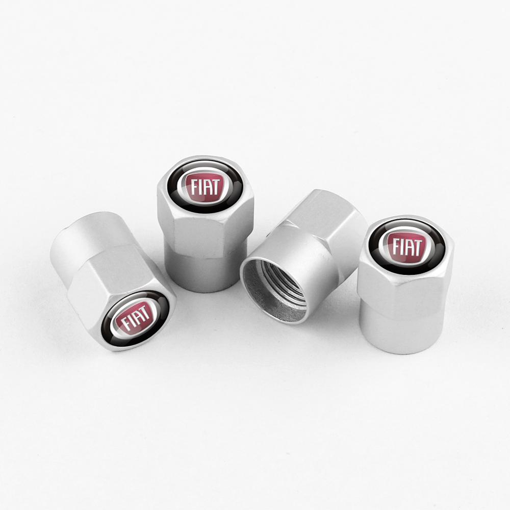 Car Styling 4Pcs Auto Tire Carbon Fiber Metal Valve Cap Badge Accessories For Fiat ABARTH 500 Fiorino 595 124 Ducato Cross Palio