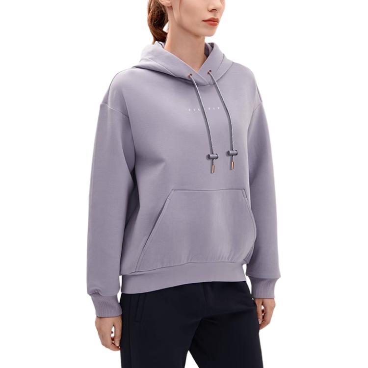 Fila Спортивный Свободный Простой Спортивный Повседневный Вязаный Свитшот с Капюшоном с Длинным Рукавом Женский свитшот Темно-Фиолетовый A11W241213F-DP
