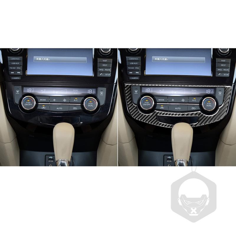 Наклейка из углеродного волокна для Nissan X-Trail Rogue 2013- Панель переключателей кондиционера автомобиля, накладки на зеркало заднего вида, накладки на фары