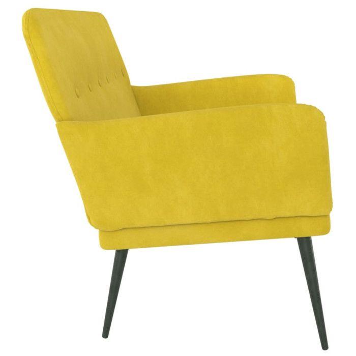 351420 vidaXL Bench Yellow 108x79x79 Cm Velvet
