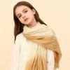 Ladies Shawl Scarf Color-Blocking Pleated Design Versatile Scarf Autumn Winter Outdoors Commuting Long Scarf