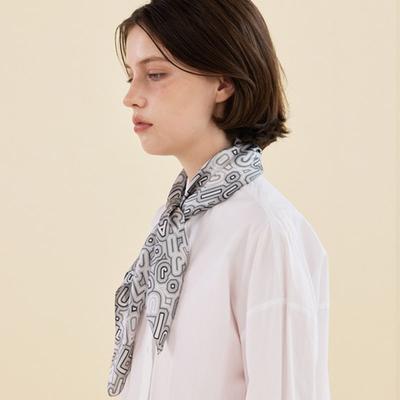 2DREAMERS Letter Maze Black Silk Scarf