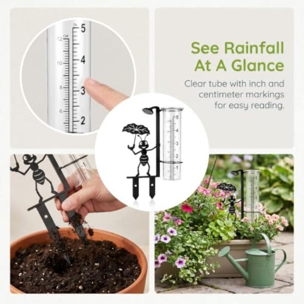 Clear Tube Garden Rain Gauge Dual Scale Rainfall Gauge New Outdoor Rain Gauge Patio Planter