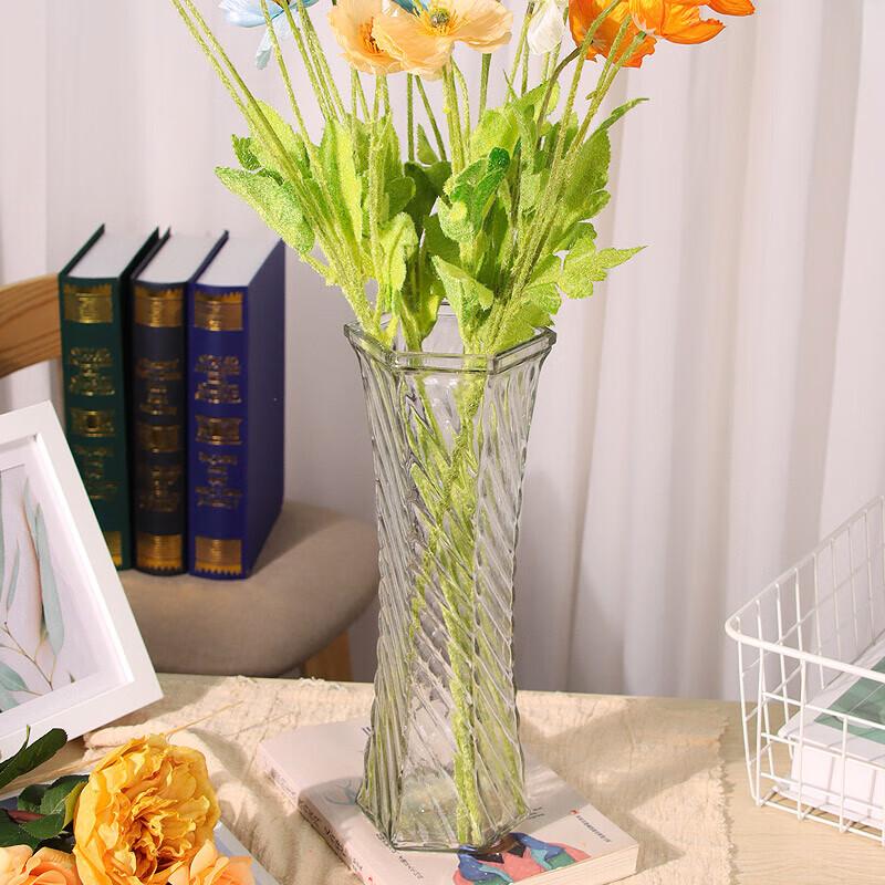 Hexagonal Glass Flower Vase