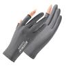 Women's Sunscreen Gloves Summer Outdoor Cycling Sports Driving Thin Ice Silk Sunshade Breathable Two-finger Fishing Gloves