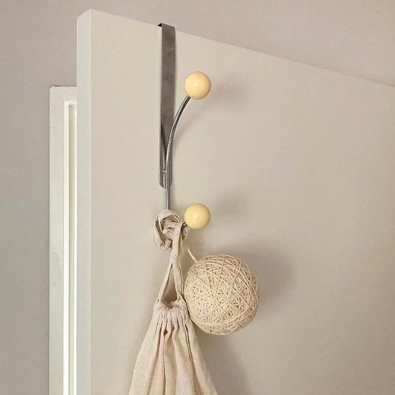 1 шт. крючок для хранения железа кремового цвета, практичный крючок за дверью, не требующий пробивки, крючок для пальто и шляпы