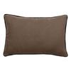 Washed Linen Cushion Cover - Lined with Washed Cotton - Black Braid Finish "Prélude" Vent Du Sud - Prélude Tobacco - Cushion Cover 30 X