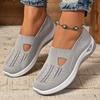 Women's Cut-out Sneakers Casual Breathable Slip On Walking Shoes Lightweight Outdoor Flat Shoes
