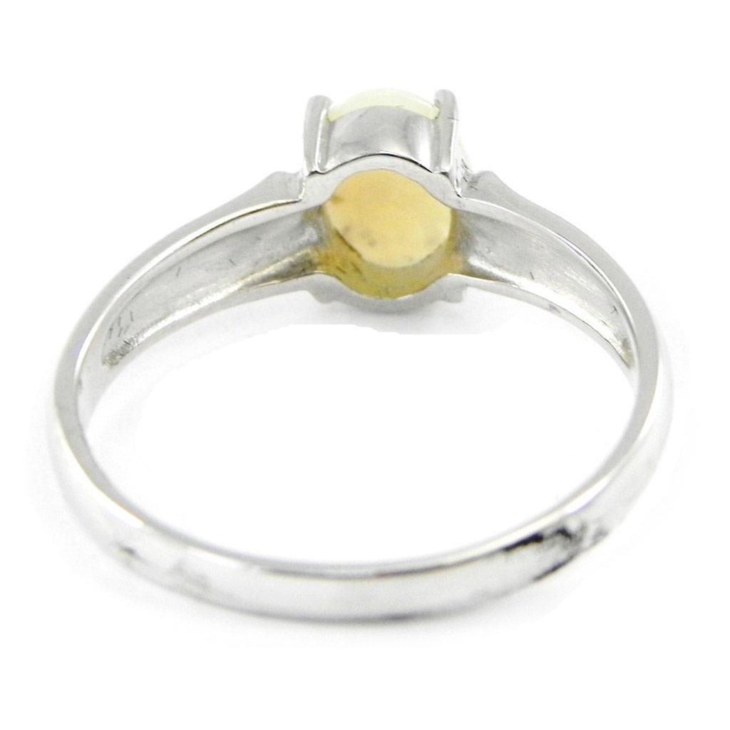 Серебряное кольцо 'Богиня Опала' Белое серебро (родий) - 8 мм