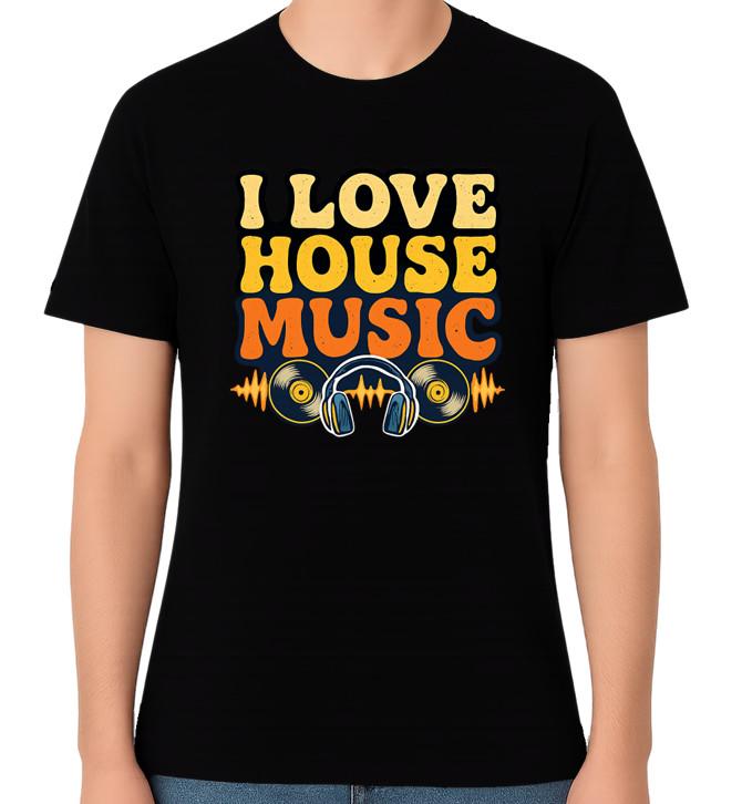I Love House Music DJ Graphic Unisex T-Shirt Electronic Dance EDM Tee