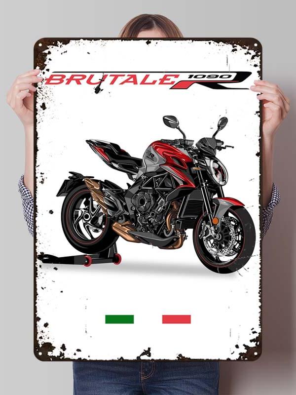 Жестяная табличка MV Agusta Постер с мотоциклом Декор спальни Декор комнаты Мужские Индивидуальные металлические таблички для гаража Настенное искусство Декор