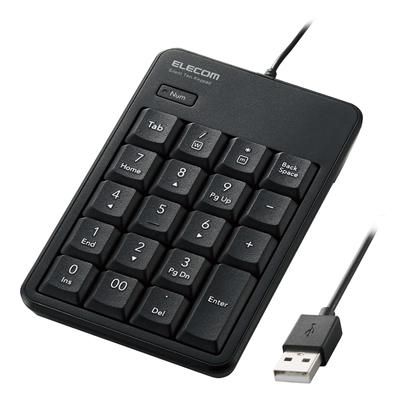 ELECOM Numeric Quiet, совместимая с черной клавиатурой, проводная, дизайн, антибактериальная, Windows/Chrome OS/macOS, TK-TCM021SKBK