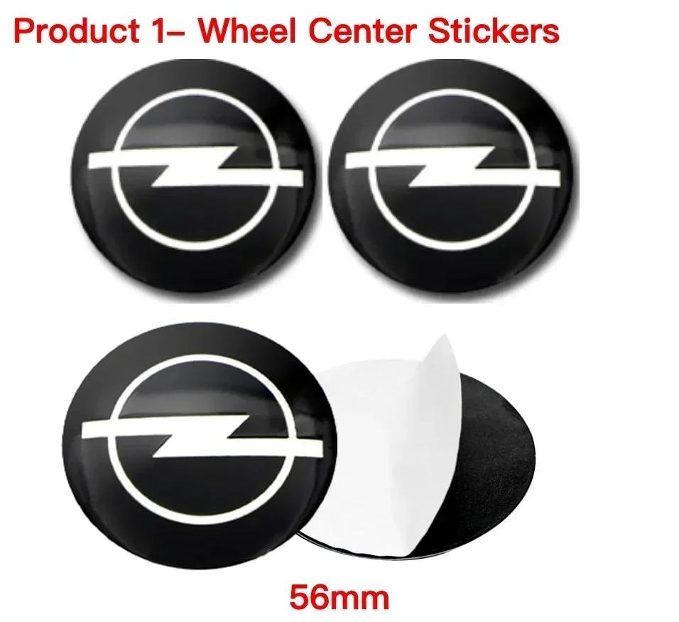 4PCs 56/60mm Flexible Fit Wheel Center Caps-3M Adhesive Metal Stickers Compatible Opel Corsa/Astra/Mokka, Universal Wheel Hub