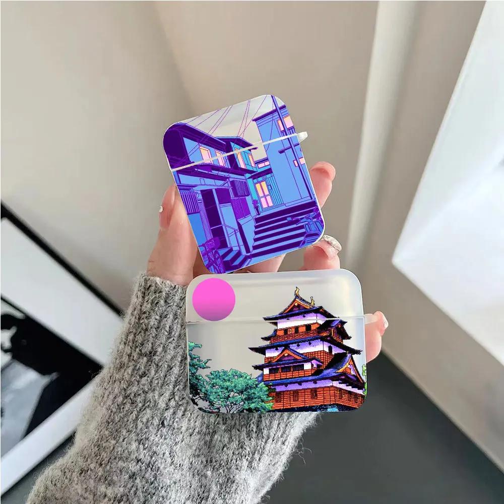 Японский аниме-пейзаж Чехол для наушников Airpods 4-го 3-го Pro 3 2 Ударопрочный чехол для Airpod 2 3 1 Защитный аксессуар