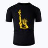 Statue of Liberty Line Art O Neck Cotton T Shirt Men and Woman Unisex Summer Short Sleeve Designed Casual Tee M01086