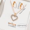 Набор из 4 предметов Женский набор с бриллиантовой инкрустацией Любовь Циркон с модным темпераментом Сладкий и креативный дизайн Ожерелье в форме сердца